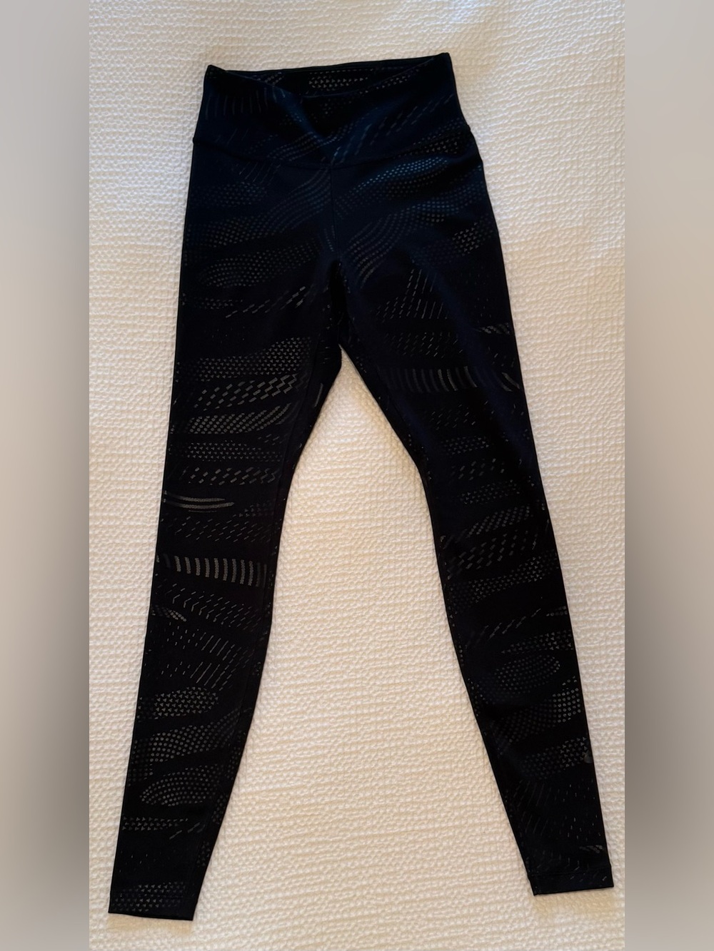 Nike Dri-FIT Black Patterned Leggings | Tonal Print | Size XS